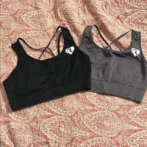Black and Gray Women’s Best Medium-Impact Sports Bras with Racerback Lot